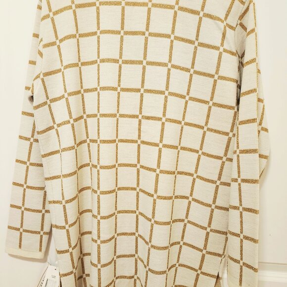Absolutely Gorgeous New Elegant Cream & Gold Karen Lessly Women's Sweater L - Picture 6 of 8